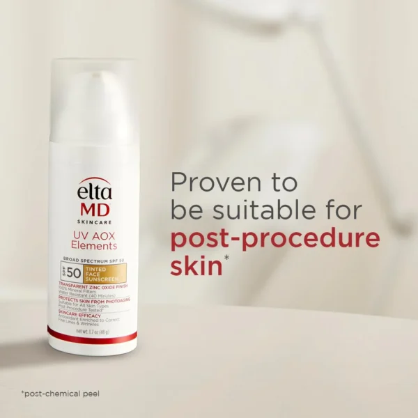EltaMD UV AOX Elements Tinted Mineral Face Sunscreen Lotion, Tinted Sunscreen for Face SPF 50 with Antioxidants, 1.7 oz Pump - Image 5