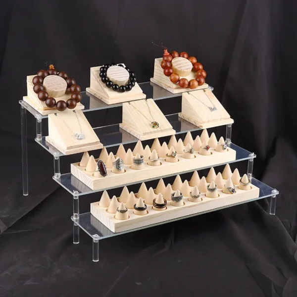 1-5 Layer Acrylic Display Risers,Clear Shelf Cupcake Display Stand for Food Desserts Perfume Organizer Funko POP Collections - Image 5