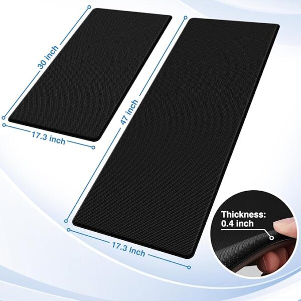 Kitchen Mats, Kitchen Rugs, Cushioned Anti Fatigue Kitchen Mats for Floor, Non-Slip Standing Desk Mat, Waterproof Kitchen Rugs - Image 3
