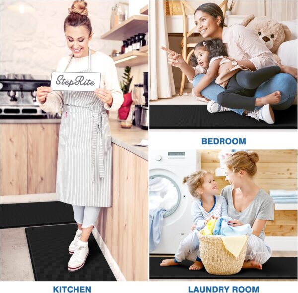 Kitchen Mats, Kitchen Rugs, Cushioned Anti Fatigue Kitchen Mats for Floor, Non-Slip Standing Desk Mat, Waterproof Kitchen Rugs - Image 2
