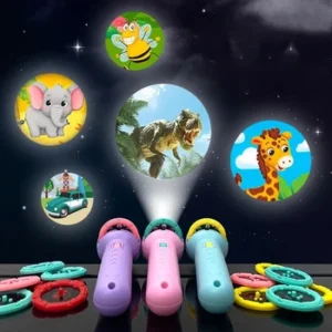 Children’s Novelty Small Toy Luminous Projection Flashlight Baby Early Education Cartoon Fun Pattern Kaleidoscope Holiday Gift