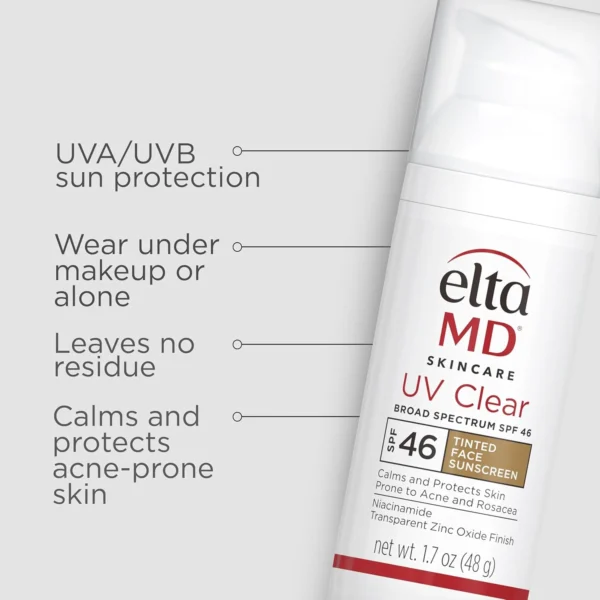 EltaMD UV Clear Tinted Sunscreen for Face - Deep Tinted SPF 46 1.7 oz - Image 4