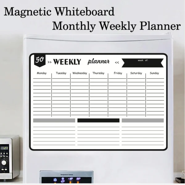 A3 Size Magnetic Monthly Weekly Planner Dry Erase Whiteboard Calendar Table Blackboard Fridge Sticker Message Board Menu - Image 3
