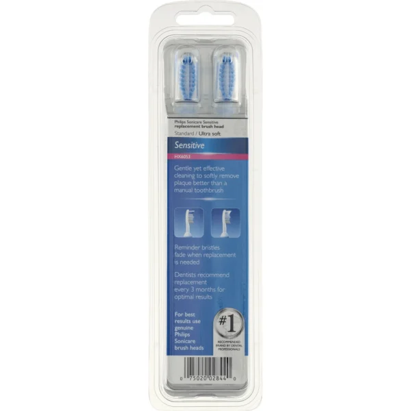 Philips Sonicare Sensitive Replacement Toothbrush Heads For Sensitive Teeth, HX6053/64, 3-pk - Image 4