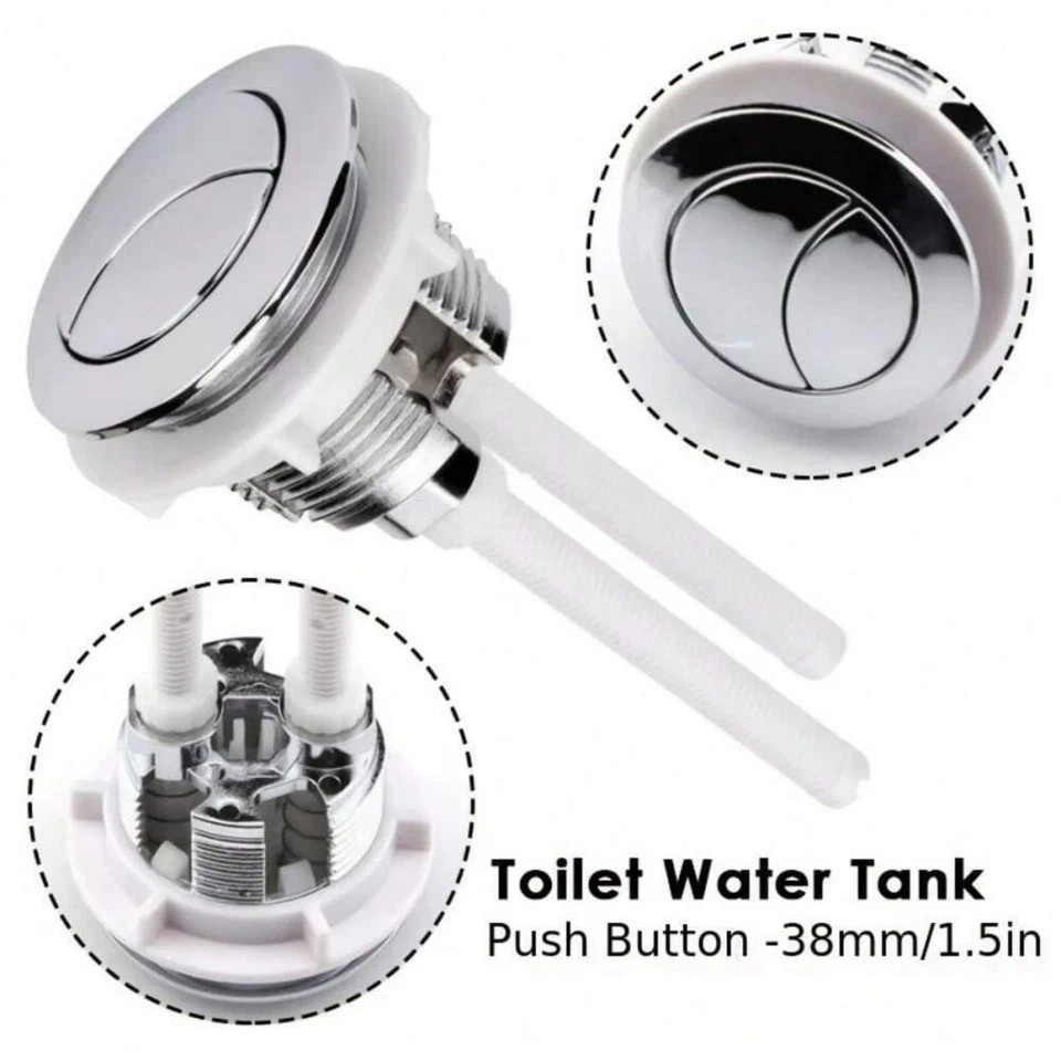 38mm Replacement Dual Flush Push Button – Universal Toilet Cistern Water Saving - Image 2