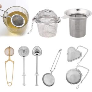 Mesh Tea Infuser Reusable Tea Strainer Teapot Stainless Steel Loose Tea Leaf Spice Filter Drinkware Kitchen Accessories