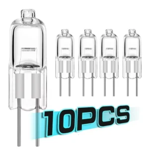 10Pcs G4 Halogen Light Bulbs 10W 20W 12V 2 Pin Two Prong with Prongs Small Mini