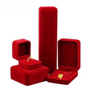 Luxury Red Velvet Ring, Pendant, Necklace, Bracelet Jewelry Box Storage Organizer Case