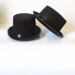 Collapsible Deluxe Black Top Hat for Kids Adults Magician Stage Party Costume