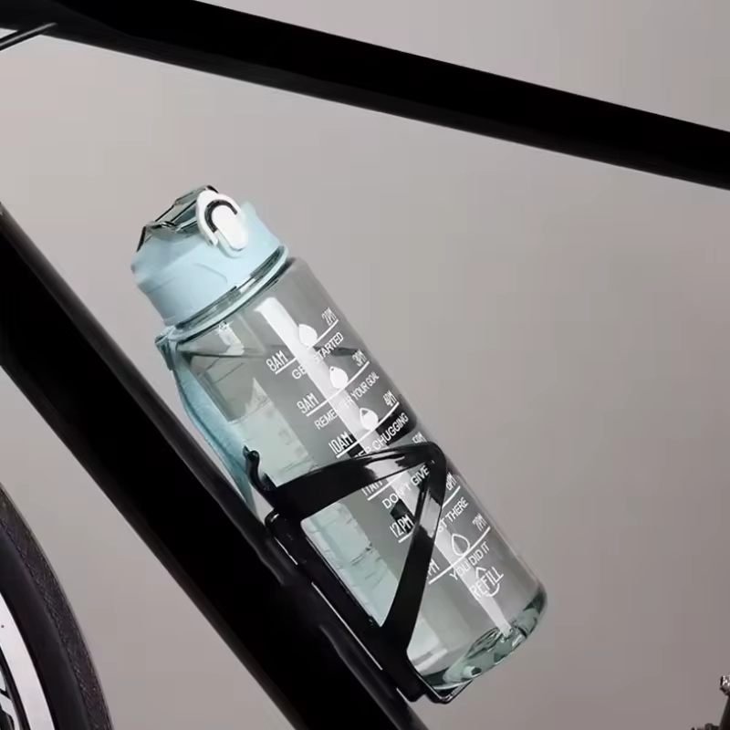 750ml Large Capacity Transparent Water Bottle with Time Scale Sports Strap for Camping - Image 4
