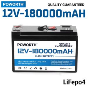 12V Rechargeable Battery 🔥180AH Solar Battery with BMS